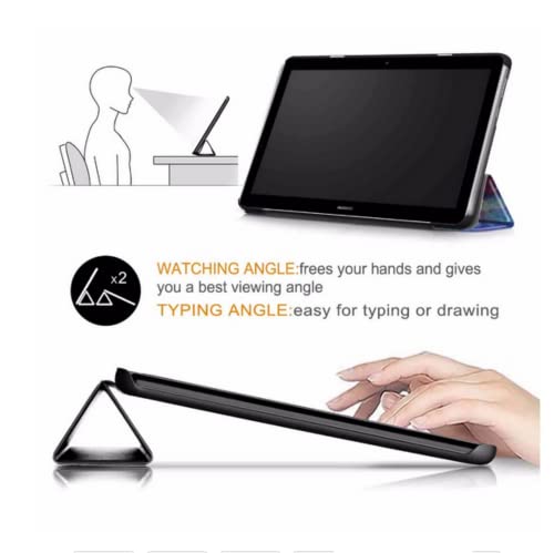 Image of SKEIDO For Samsung Galaxy Tab A 10.5 2018 SM-T590 SM-T595 T590 T595 Tablet Case Custer Garin Tri-Fold Smart Cover With Auto Sleep Wake, Tan