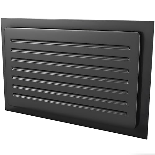 Small Outward Mounted Crawl Space Vent Cover 10" H × 18" W — Solid ABS Plastic, Surface Mount, Seals Foundation Vents for Encapsulated & Conditioned Crawl Spaces | Crawl Space Door Systems (Black)