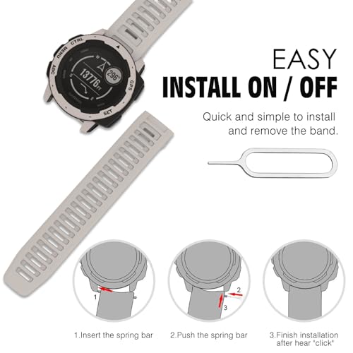 Moko P840401415276 Watch Strap Compatible With Garmin Instinct Esports/Solar/Tactical/Tide Military Watch,Soft Silicone Adjustable Replacement Band Fit Garmin Instinct 2 Sports Gps Smart Watch thumb #6