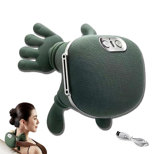 Bionic Heated Massager, Wireless Portable Shiatsu Neck and Back Massager, Electric Deep Tissue 4D Kneading Massage, Simulated Human Hand Design for Pain Relief and Muscle Relax