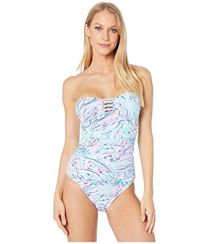 Lilly Pulitzer Lulo Tankini Top Bayside Blue Under The Moon 4