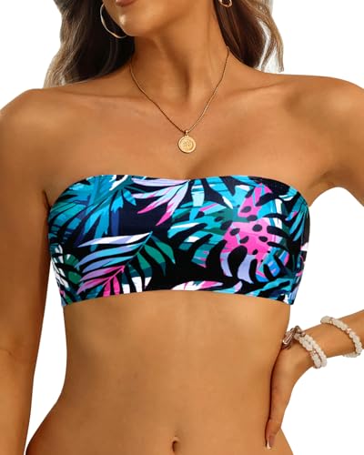 Image of Aqua Eve Women Strapless Bikini Top Only Bandeau Swim Top Tube Top Swimsuit