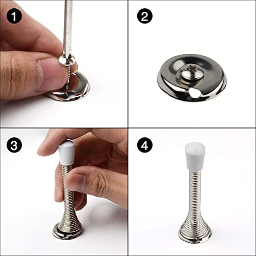 Tope de puerta autoadhesivo de resorte para parachoques protector de pared 5