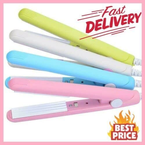 Image of JGJ Portable Mini Electronic Hair Crimper Curling Iron Ceramic Design Styling Tool, Multicolour