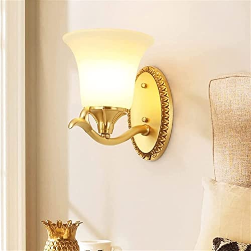 Lámpara de pared de latón Mid-Century con aplique LED de vidrio para salón 3