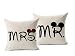 Esunshine Cotton Blend Linen Square Throw Pillow Cover Decorative Cushion Case Pillow Case 18 X 18 Inches / 45 X 45 cm, Disney (Mickey & Minnie)