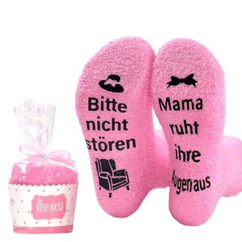 Flauschige Socken Damen, Warme Kuschelige Socken mit Spruch „Bitte Nicht...