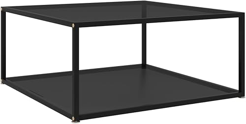 Miniatura 11 de Coffee Table Transparent and Black 23.6x23.6 x13.8 Tempered Glass Living Room Center Table End Tables Tables Mesa De Centro para Sala for Park