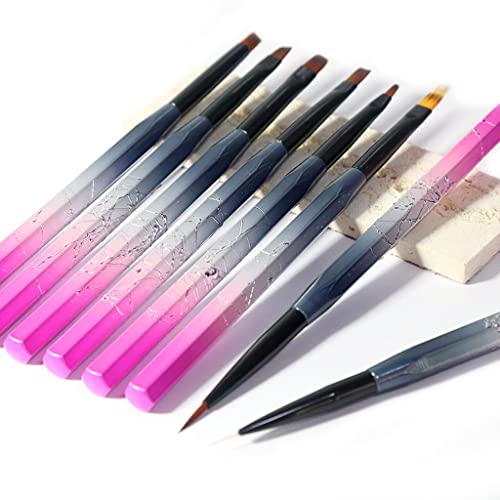 YFQHDD Nail Art Pinsel Liner Gradienten Shading Malerei Zeichnung Blumen Stift Tipps Acrylgel Uv. Polnische Design…