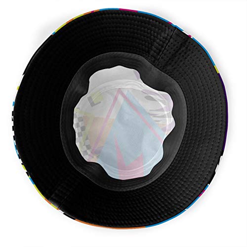 90S Hat Blue Colorful Print Graphic Bucket Hat Sun Protection Packable Reversible Perfect Beach Accessories Unisex #TOP4