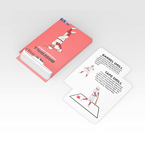 Puredrop Baseball Softball Training Equipment Aid Cards: Great Training Drills For Solo Practice. Exercises And Workouts For At Home. Fun Activity For Kids, Youth And Beginners. #TOP7