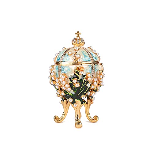 Furuida Easter Egg Jewelry Trinket Box Hinged Enamel Ornaments Victorian