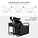 BarberPub Shampoo Bowl and Chair Set for Salon, Shampoo Backwash Station Chair for Hair Stylist, Ceramic Hair Wash Bowl Sink Unit Station for Salon Beauty Spa Equipment 9024