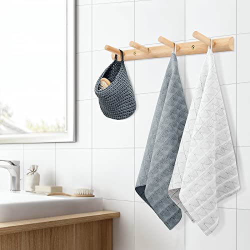 Homode BCH01-4H Modern Bamboo Wooden Entryway Coat Hooks, Bathroom Kitchen Towel Rack thumb #8