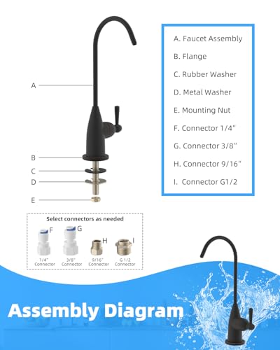 Image of Hibbent Drinking Water Faucet for Bar and Kitchen Sink, Stainless Steel Reverse Osmosis RO Faucet for Under-Sink Filtration System, Oil-Rubbed Bronze Finish