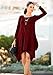 WearLove Women Asymmetrical Loose Long Sleeve Pockets Tunic Shirt Dress Wine Red 2XL