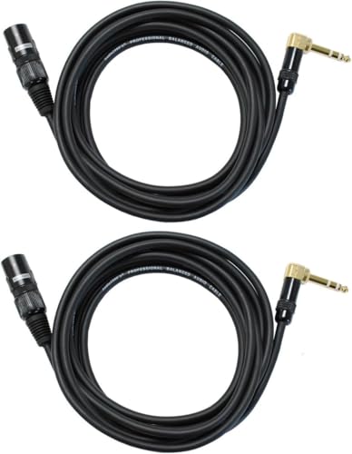 Audio2000's C14012P2 12 Ft 1/10.2 cm TRS kabel kątowy do XLR męski (2 sztuki)