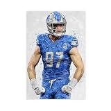 FONUHUOLIAN Sports Star Poster Aidan Hutchinson Canvas Poster Wall Art for Home Bedroom Office Dorm Room Decor Gift Unframed Print 12" L X 18" W