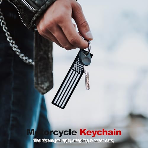 Image of Premium Motorcycle Keychain - Durable Embroidered Flag Key Tag for Riders of Cars, ATV, Dirt Bikes & More