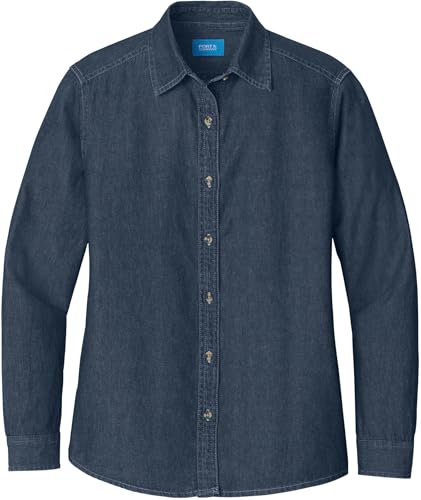 Port & Company Women's Long Sleeve Value Denim Shirt4