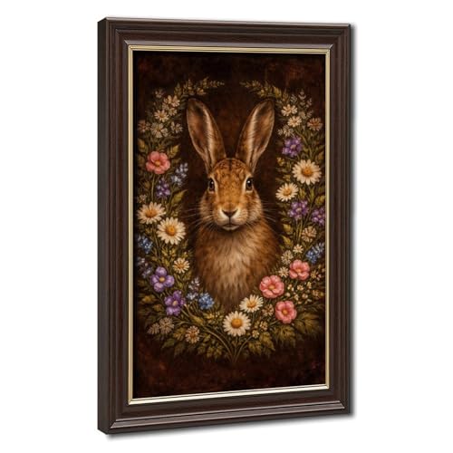 Toile fleurs sauvages et lapins du printemps pour une ambiance douce