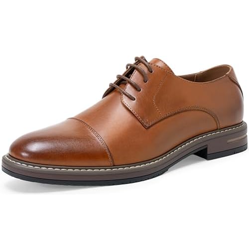 Jousen Men's Dress Shoes Cap Toe Formal Oxfords for Men Business Lace Up Casual Shoes