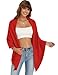 iWoo Pashmina Wraps for Women Knitted Shawls and Wraps Open Front Cardigan Cape Soft Sweater Scarf Winter Dresses for Women Red