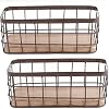 Dicunoy Set of 2 Small Wire Baskets Narrow Rustic Storage Bin for Bathroom Counter Farmhouse RectangleOrganizer Tray for Kitchen Countertop Pantry RV School Classrooms Office Decorative