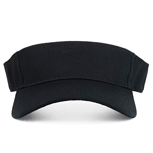 Trendy Apparel Shop Xxl Oversize Solid Cotton Adjustable Sun Visor - Black - 2Xl #TOP1
