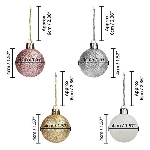Weihnachtskugeln Belle Vous Set mit 48 Christbaumkugeln 4cm