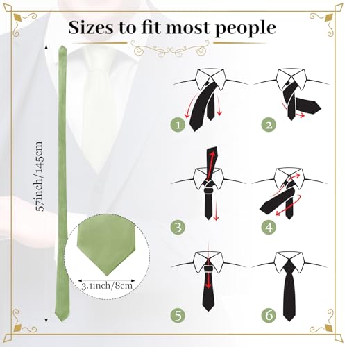 Image of Syhood 6 /12 /24 Pcs Men Ties Set Solid Satin Pure Color Business Formal Necktie Tie 57 inch for Men Occasion Wedding