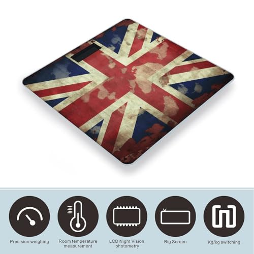 Báscula digital Vintage Union Jack para baño y cuerpo miniatura 3