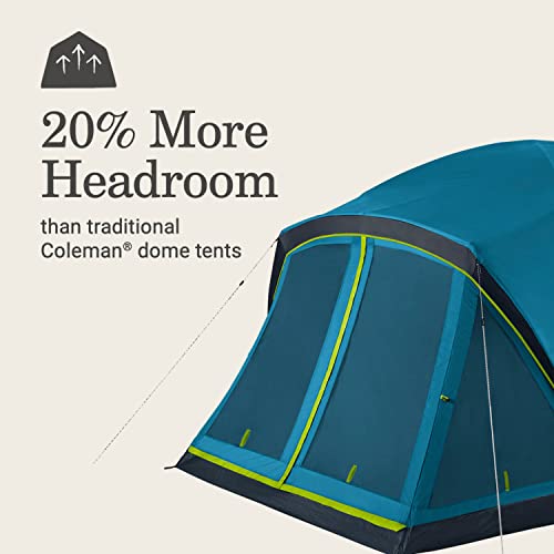 Image of Coleman Skydome Dark Room Camping Tent with Screen Porch & 5-Minute Setup, Weatherproof Tent Blocks 90% of Sunlight, Rainfly & Carry Bag Included, Made of PFAS-Free Materials