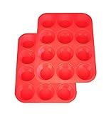 Muffin Pan Silicone Cupcake Baking Cups - 12 Non Stick Silicone Molds for Muffin Tins(Red)
