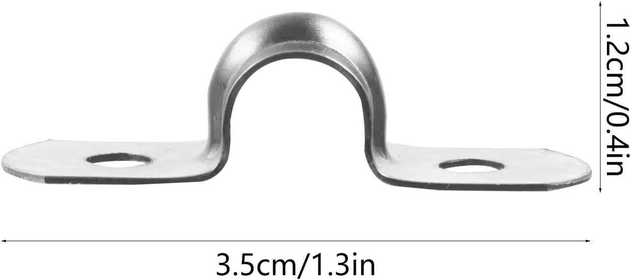 400Pcs Stainless Steel Saddle Clamp Pipe Holder U Bracket for Plumbing | Corrosion-resistant rigid tube strap, secure fixed pipe support for plumbing