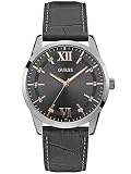 Guess Orologio analogico da uomo al quarzo con cinturino in pelle W1307G1, Grigio/Rosato, striscia