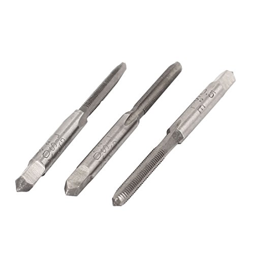Aexit 3 Pcs Taps 3mm High Speed Steel Hand Screw Thread Metric Pipe Taps Taps M3x0.5
