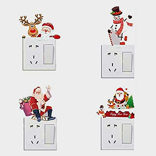 Pegatinas de interruptor de Navidad Kiddale sin residuos para decoración de dormitorio 3