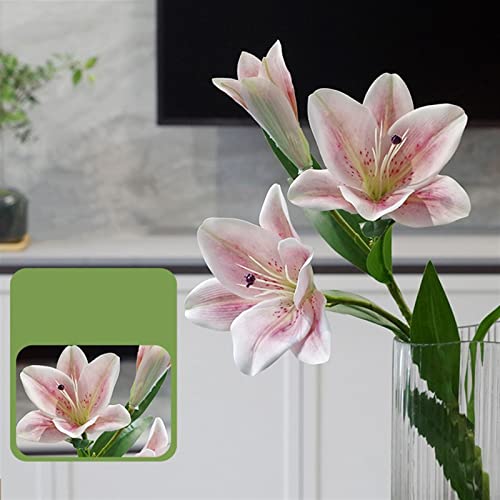 Bouquet de lys artificiels au toucher réel pour décoration de table