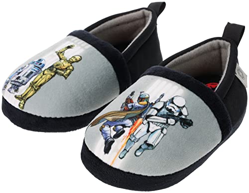 Star Wars Toddler Slippers, Mismatch A-Line Slipper,R2-D2 Stormtrooper Boba Fett C-3Po,Indoor Outdoor Slipper, Grey Black,Toddler Size 9/10 #TOP1