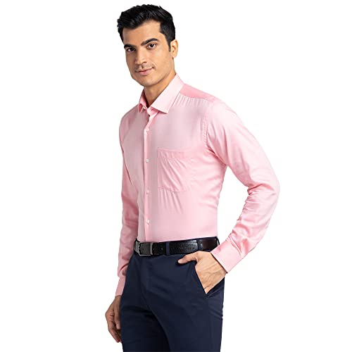 Image of Park Avenue Men's Cotton Blend Checks Pattern Slim Fit Semi Cutaway Collar Full Sleeve Formal Shirt