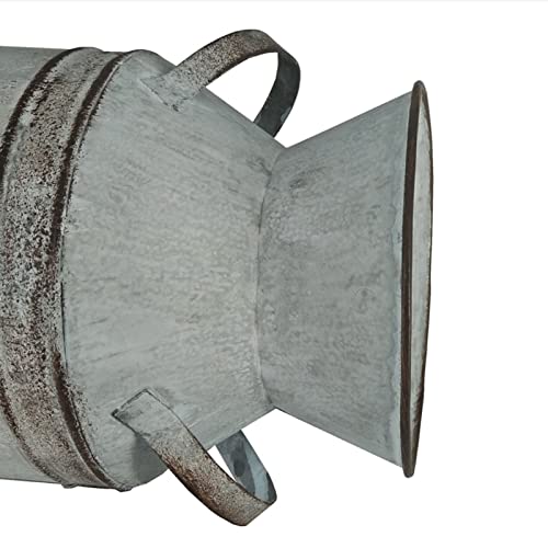 KKcare Vaso de ferro galvanizado com corda estilo vintage rústico para decoração de casa