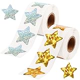 GLITZER - Selbstklebende Sterne sind aus Kunstdruckpapier, stabil und reißfest, die Oberfläche ist glatt und glänzend, süß und wunderschön.