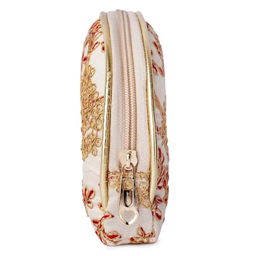 Image of Pack of 1 TANMISH WORLD Bridal Party Trendy Sling Bag Ladies Handbag Cross Body Bag /Purse For Women And Girls (Golden with Red)