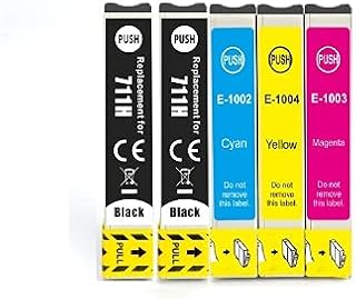 Now Ink Ltd® Compatible Ink Cartridges to replace T0711H T1002 T1003 T1004 For use with STYLUS OFFICE B1100 + others. Full set of 5 inks. ALL 18.2ml
