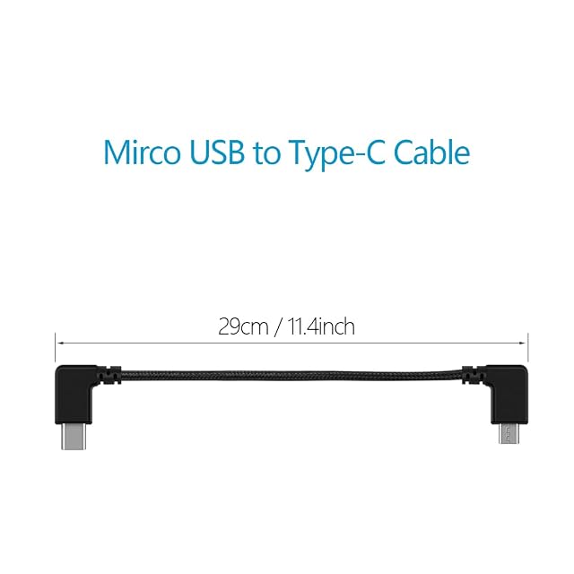 Foto 3 de 7 de LYONGTECH Cable de control remoto micro USB a USB C de 11.4 pulgadas para DJI Mini SE, Mavic Mini