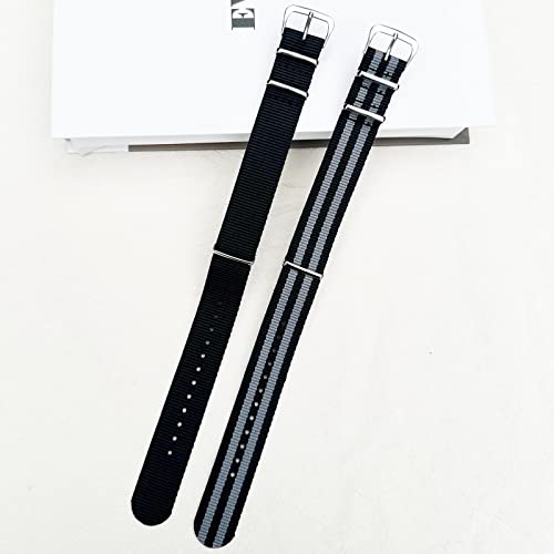 Verbstel Nylon Watchband Replacement Quick Release Heavy Buckle Watchstraps For Men Women (18Mm, Black Gray/Black) #TOP2