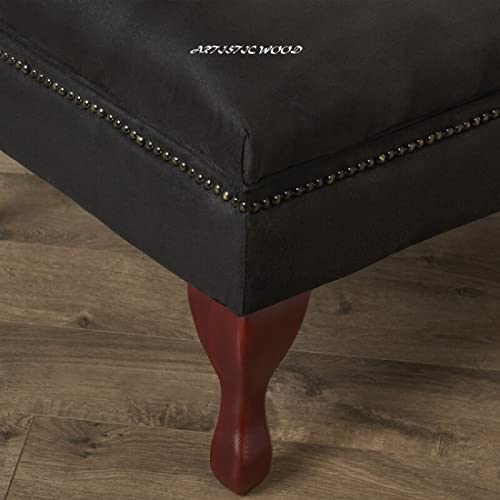 Image of Velvet Left Arm Chaise Lounge Storage Couch Luxury for Offices, Bedroom, Living Room (Black)