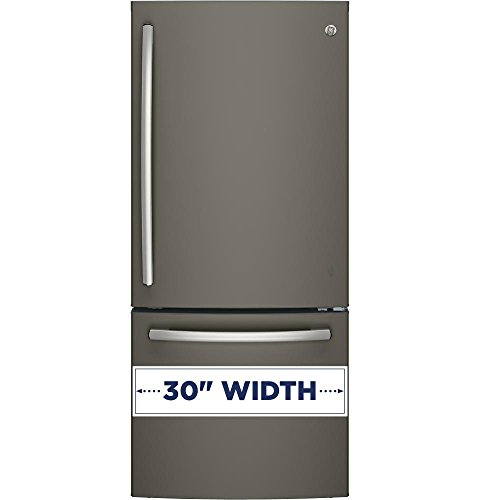 GE GDE21EMKES Bottom Freezer Refrigerator, Solid Black on Fridge.com