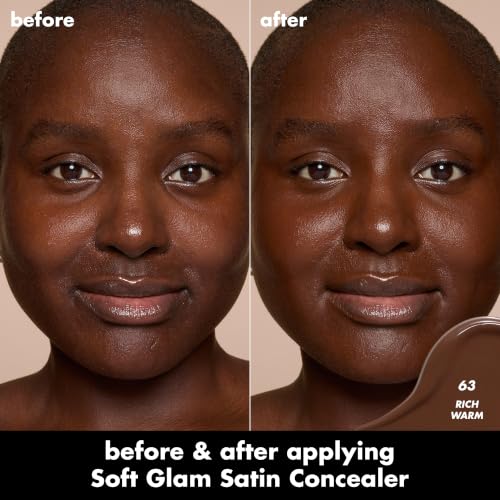 Image of e.l.f. Soft Glam Satin Concealer, Medium Coverage For Blemishes & Under-Eye, Crease-Resistant, Long Lasting, Vegan & Cruelty-Free, 63 Rich Warm